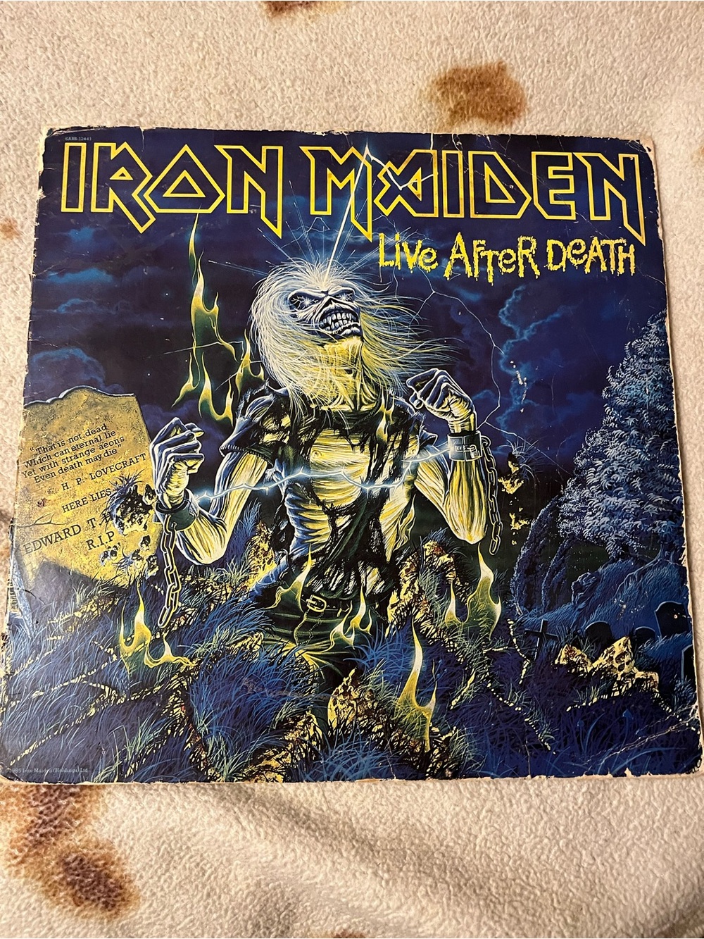 Iron Maiden Live After Death Vinyl Record - Blue & Yellow Cover